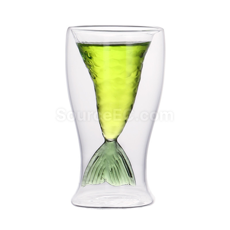 Customization Colorful mermaid double-layer glass cup Promotional Products
