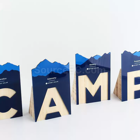 Customization Letter Solid Wood Trophy Promotional Products