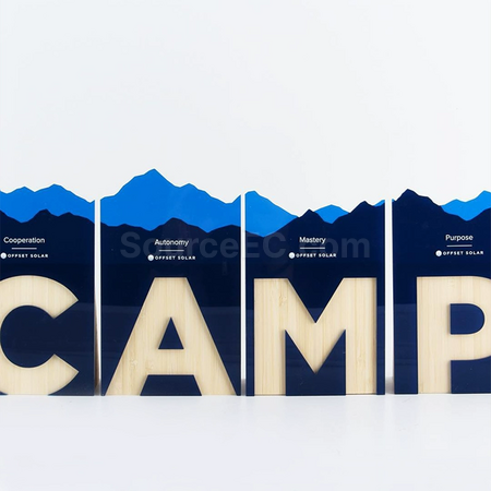 Customization Letter Solid Wood Trophy Promotional Products