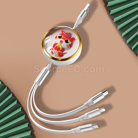 Customization 3 in 1 Retractable Quick Charge Data Line Promotional Products