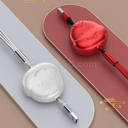 Customization 3 in 1 Retractable Quick Charge Data Line Promotional Products
