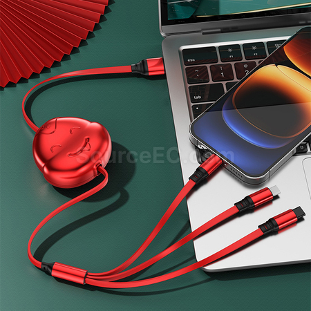 Customization 3 in 1 Retractable Quick Charge Data Line Promotional Products