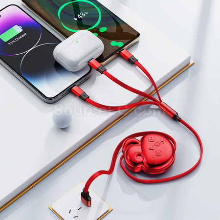 Customization 3 in 1 Retractable Quick Charge Data Line Promotional Products