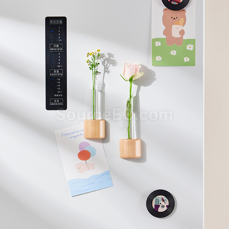 Customization Magnetic refrigerator magnet hydroponic small vase Promotional Products