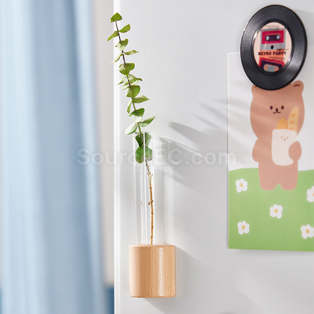 Customization Magnetic refrigerator magnet hydroponic small vase Promotional Products
