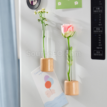 Customization Magnetic refrigerator magnet hydroponic small vase Promotional Products
