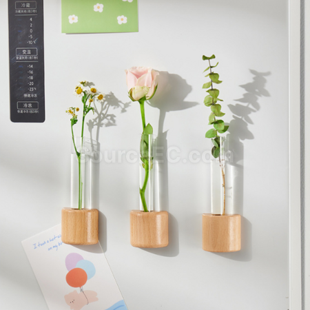 Customization Magnetic refrigerator magnet hydroponic small vase Promotional Products