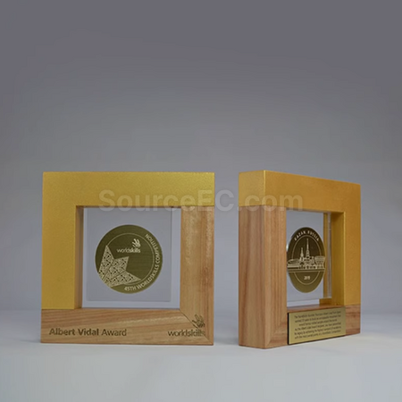 Customization Crystal Solid Wood Trophy Promotional Products
