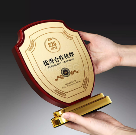 Customization Solid Wood Shield Medal Promotional Products