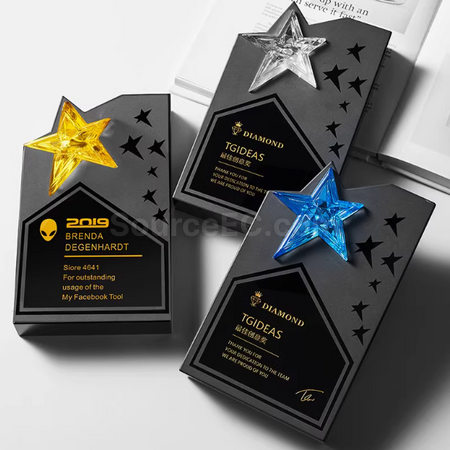 Customization Five-Pointed Star Crystal Trophy Promotional Products
