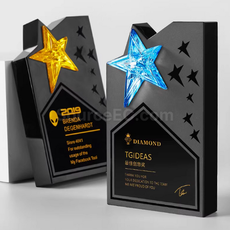 Customization Five-Pointed Star Crystal Trophy Promotional Products