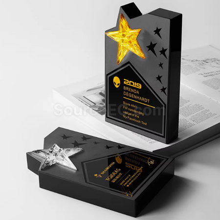 Customization Five-Pointed Star Crystal Trophy Promotional Products