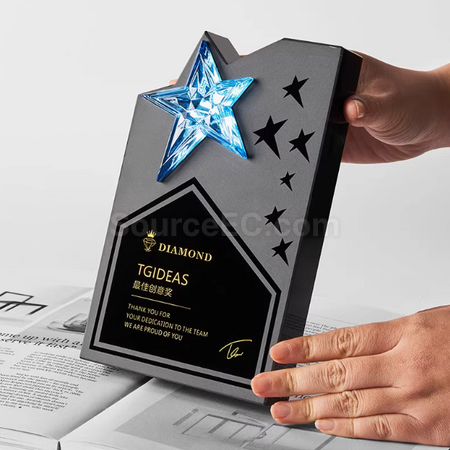 Customization Five-Pointed Star Crystal Trophy Promotional Products