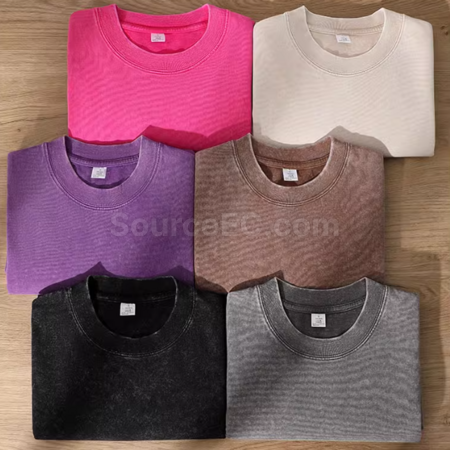 Customization 230g/270g washed water to make heavy-duty pure cotton t-shirt Promotional Products