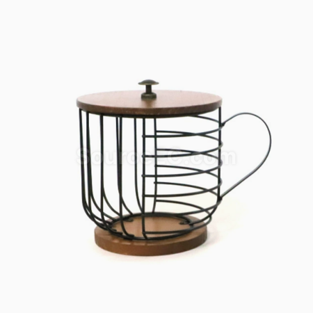 Customization Wrought iron storage basket with lid Promotional Products