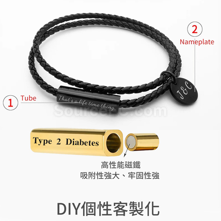 Customization Engraved Magnetic Buckle Leather Rope Bracelet Promotional Products