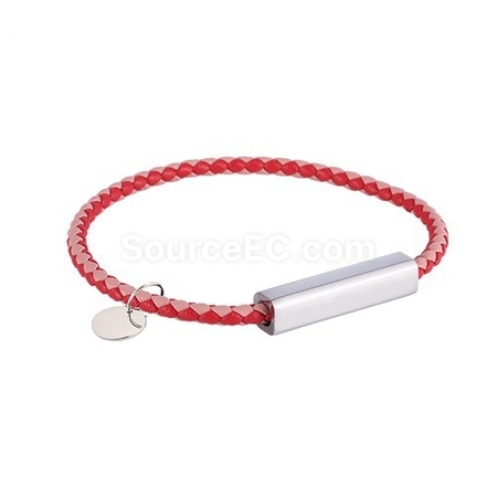Customization Engraved Magnetic Buckle Leather Rope Bracelet Promotional Products
