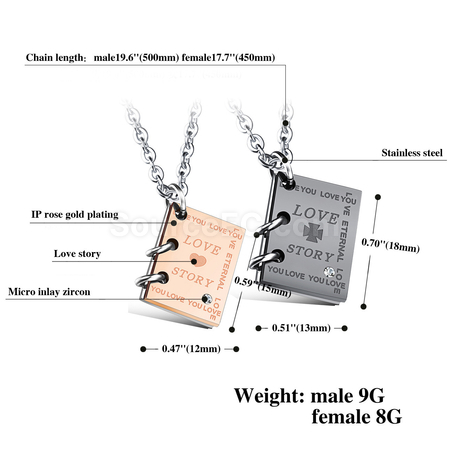 Customization Love Story Titanium Steel Necklace Promotional Products