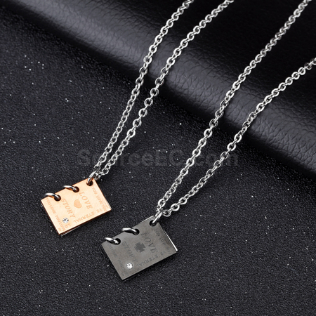 Customization Love Story Titanium Steel Necklace Promotional Products