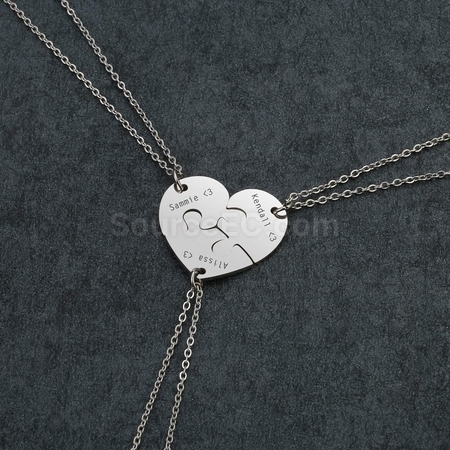 Customization Engraved Heart Puzzle Necklace Promotional Products