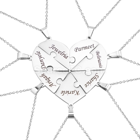 Customization Engraved Heart Puzzle Necklace Promotional Products