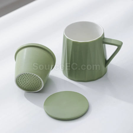 Customization Ceramic tea separation tea cup Promotional Products