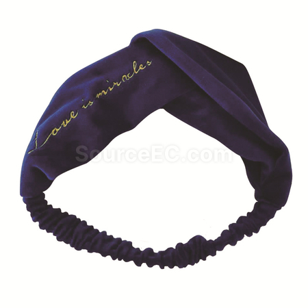 Customization Fashion Velvet Embroidered Headband Promotional Products