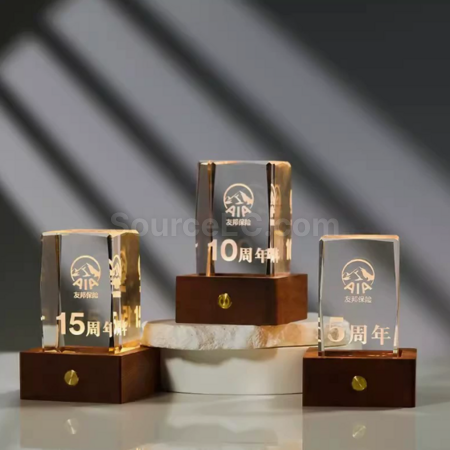 Customization Luminous carved crystal trophy Promotional Products