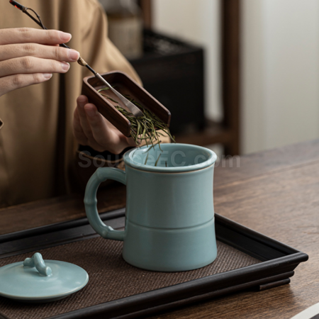 Customization Ceramic filter tea cup Promotional Products