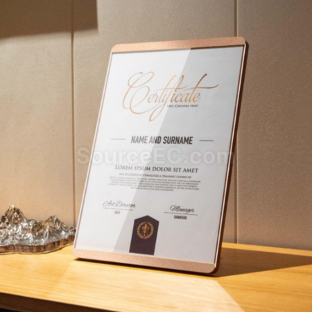 Customization Aluminum alloy bracket certificate photo frame Promotional Products