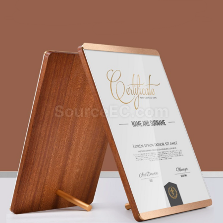 Customization Aluminum alloy bracket certificate photo frame Promotional Products