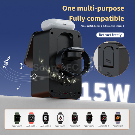 Customization Bluetooth Speaker 5 in 1 Wireless Charger Promotional Products
