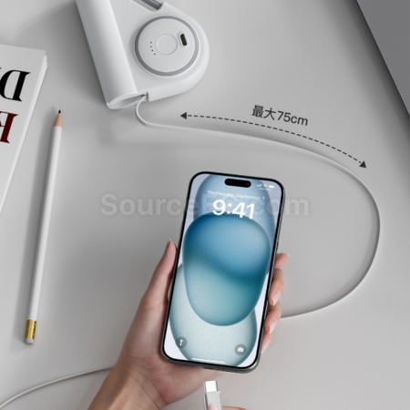 Customization Retractable power bank with built-in cable Promotional Products
