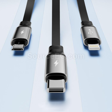 Customization 3 in 1 Retractable Quick Charge Data Line Promotional Products
