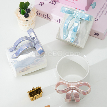 Customization Ceramic Mug With Bow Handle Promotional Products