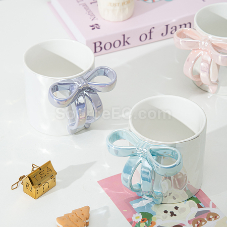 Customization Ceramic Mug With Bow Handle Promotional Products