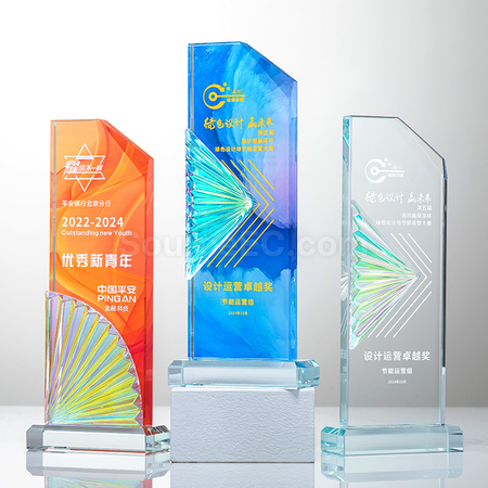 Customization Pleated Crystal Trophy Promotional Products