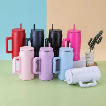 Customization 50OZ Straw handle thermos cup Promotional Products