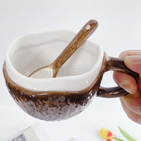 Customization Irregular Coconut Ceramic Mug Promotional Products