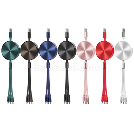 Customization Three-In-One Retractable Data Charging Cable Promotional Products