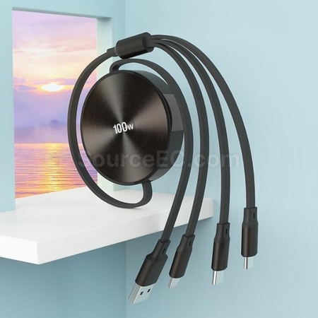 Customization Three-In-One Retractable Data Charging Cable Promotional Products