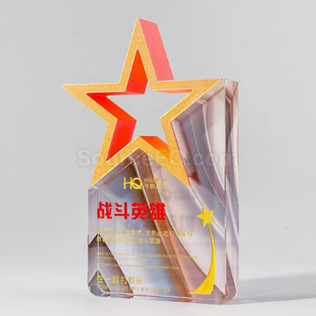 Customization Colorful Five-Star Crystal Trophy Promotional Products