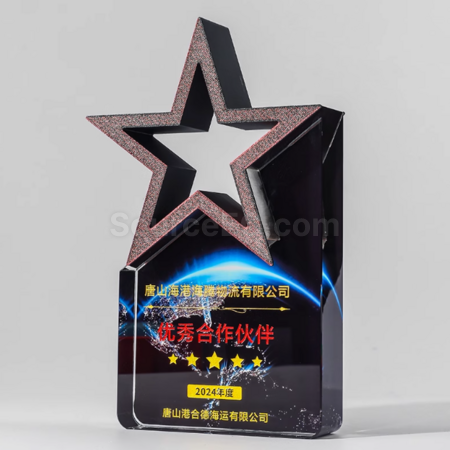 Customization Colorful Five-Star Crystal Trophy Promotional Products