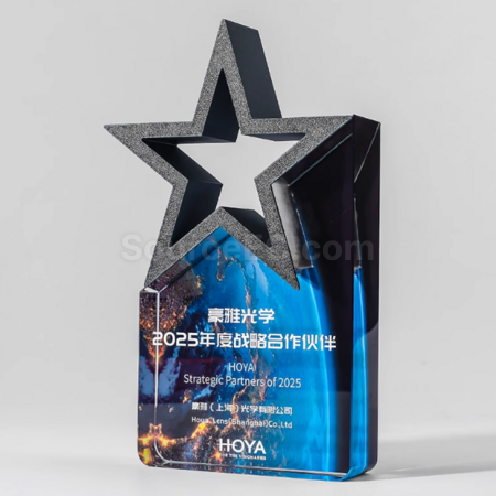 Customization Colorful Five-Star Crystal Trophy Promotional Products