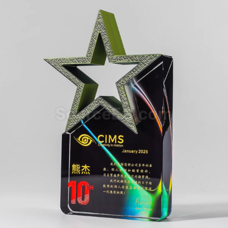 Customization Colorful Five-Star Crystal Trophy Promotional Products