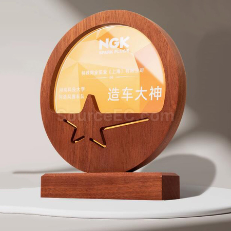 Customization Solid Wood Crystal Award Promotional Products
