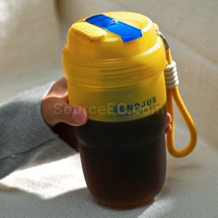 Customization Double - drinking - opening straw water cup Promotional Products