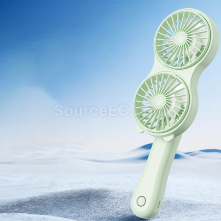 Customization Portable Desktop Handheld Double Head Fan Promotional Products