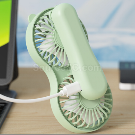 Customization Portable Desktop Handheld Double Head Fan Promotional Products
