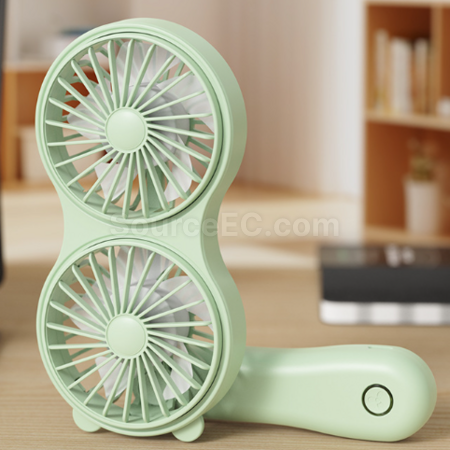 Customization Portable Desktop Handheld Double Head Fan Promotional Products